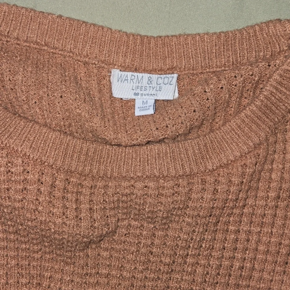 Warm & Cozy Lifestyle Waffle Knit Sweater Shirt – Size M #011